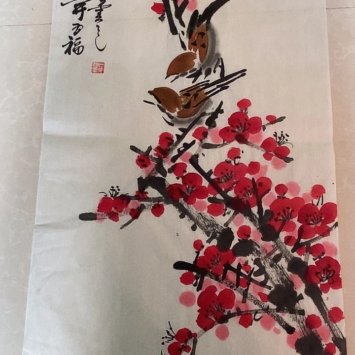 国画四尺四开花鸟作品