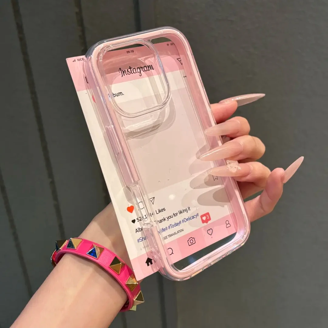 奥菲顿二合一炫彩粉色适用苹果16/17promax手机壳iPhone15/1413女