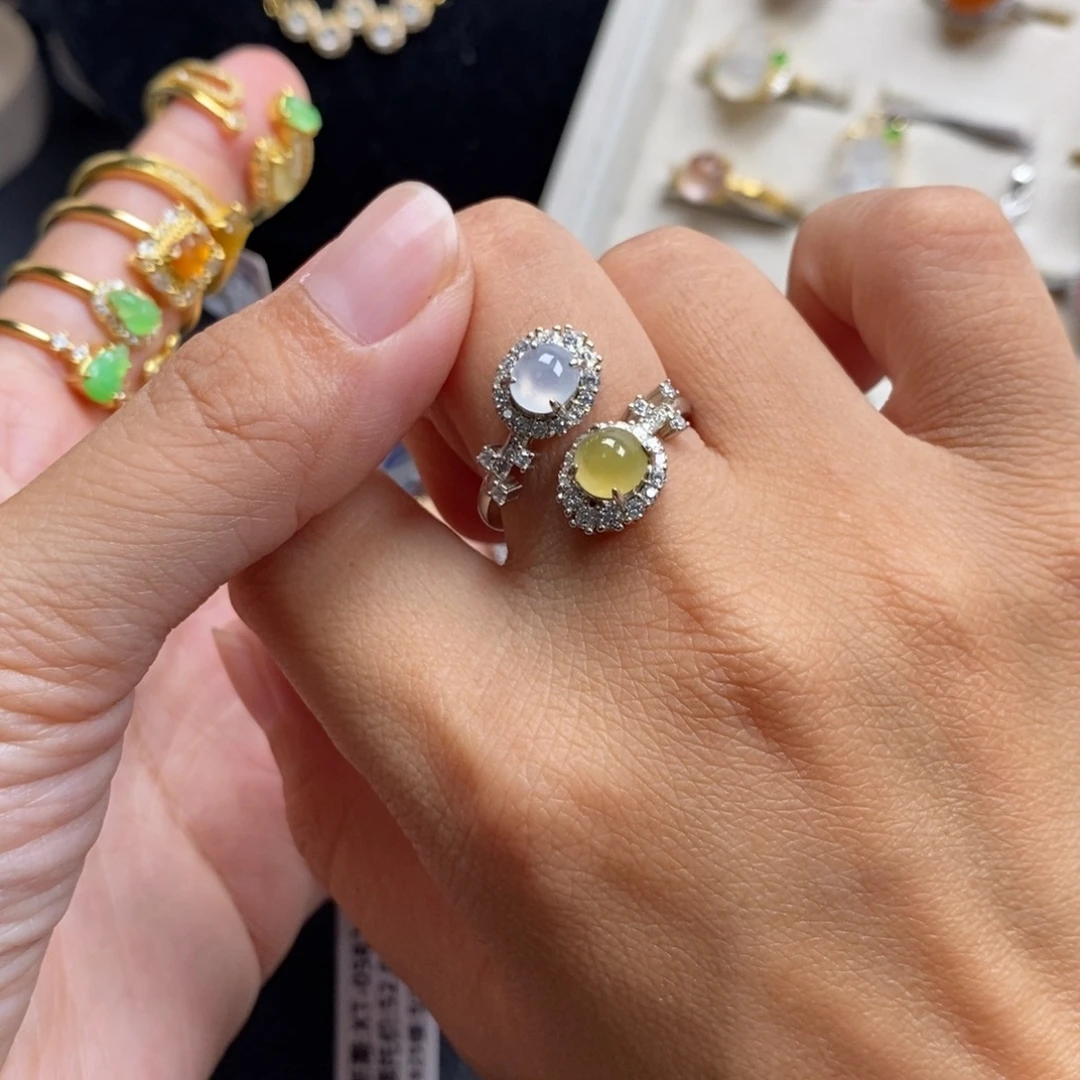 翡翠银S925镶嵌戒指