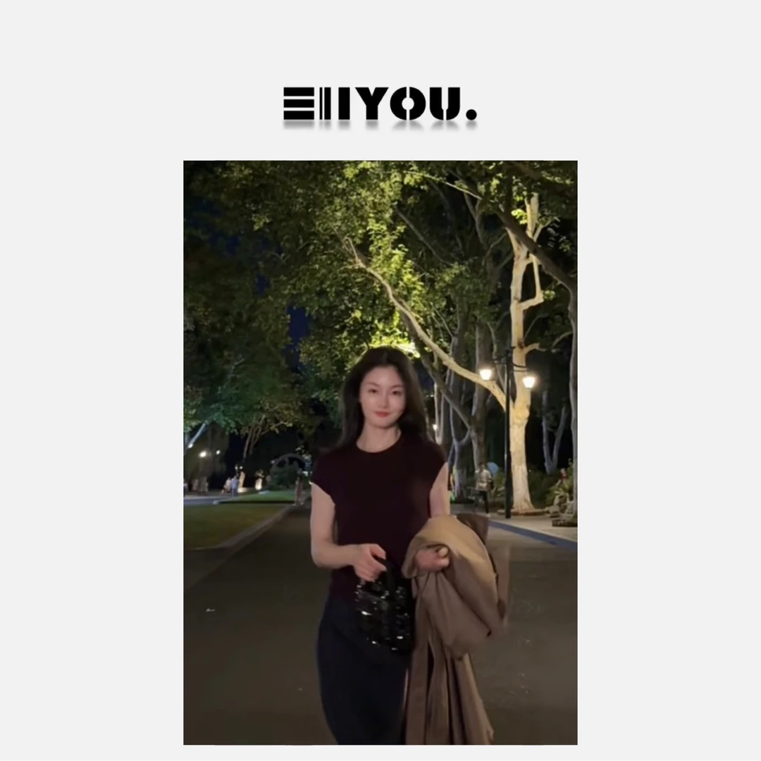 【ENYOU定制】 西梅紫 圆领显瘦针织衫