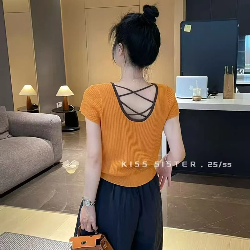 LMY 冰丝交叉上衣