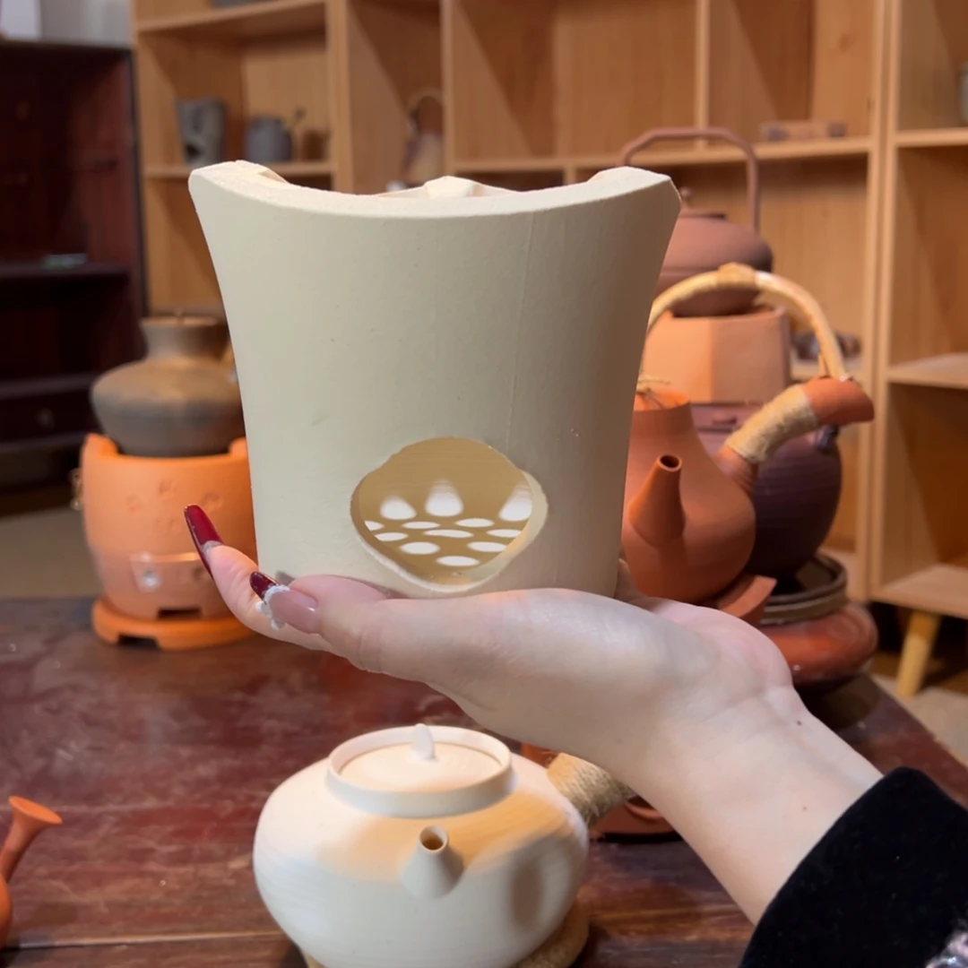 陶白泥三峰炉海棠口