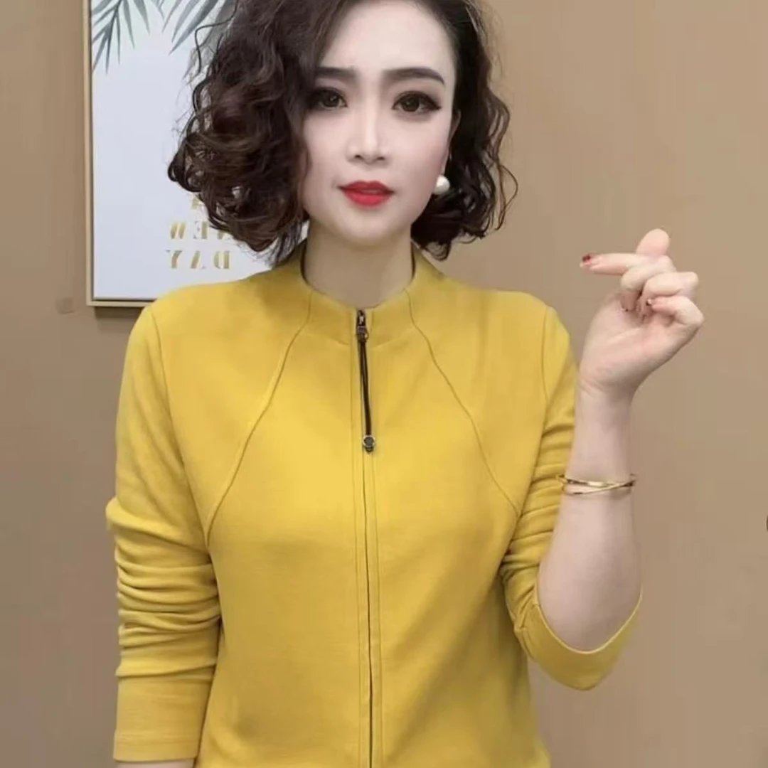 2024新品时尚洋气百搭气质拉链开衫长袖减龄气质女上衣#0696