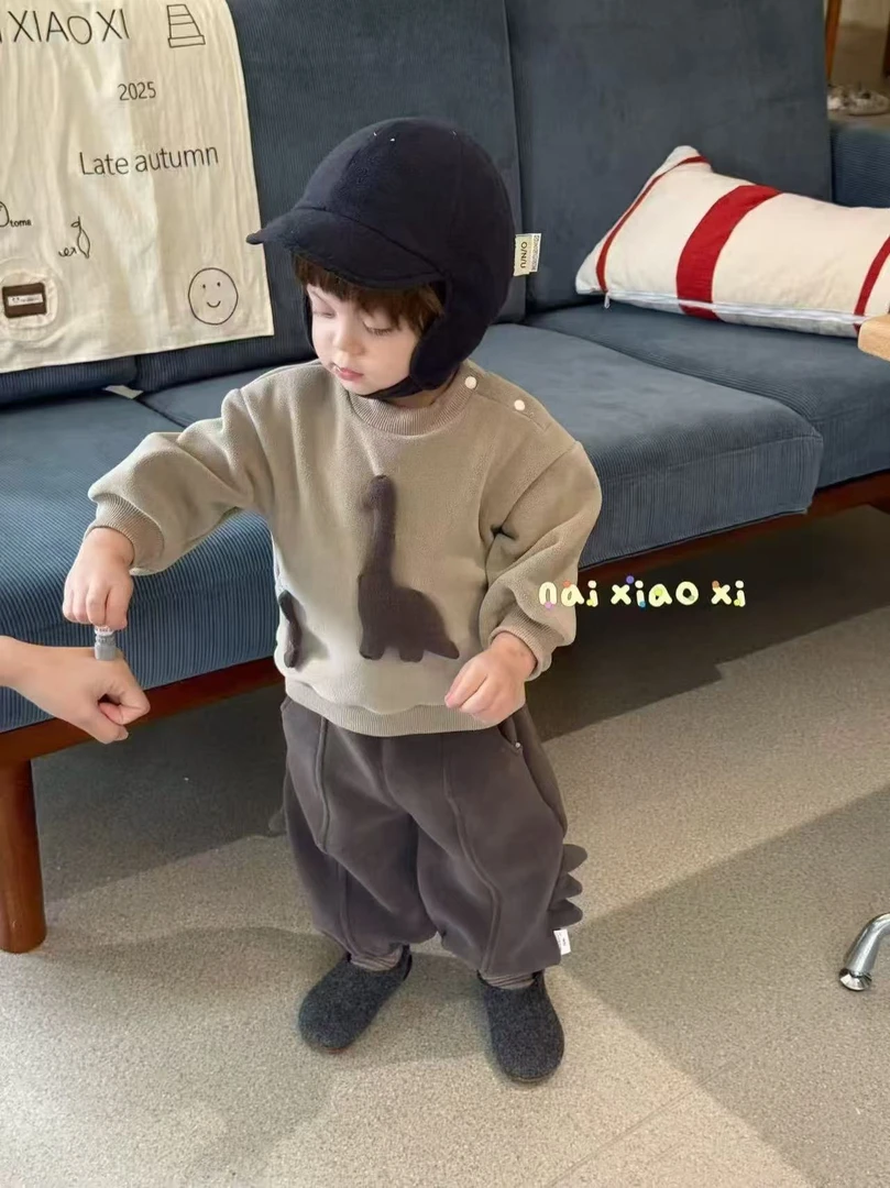 Nai xiao xi.奶小西爆款秋冬婴童恐龙卡通套装