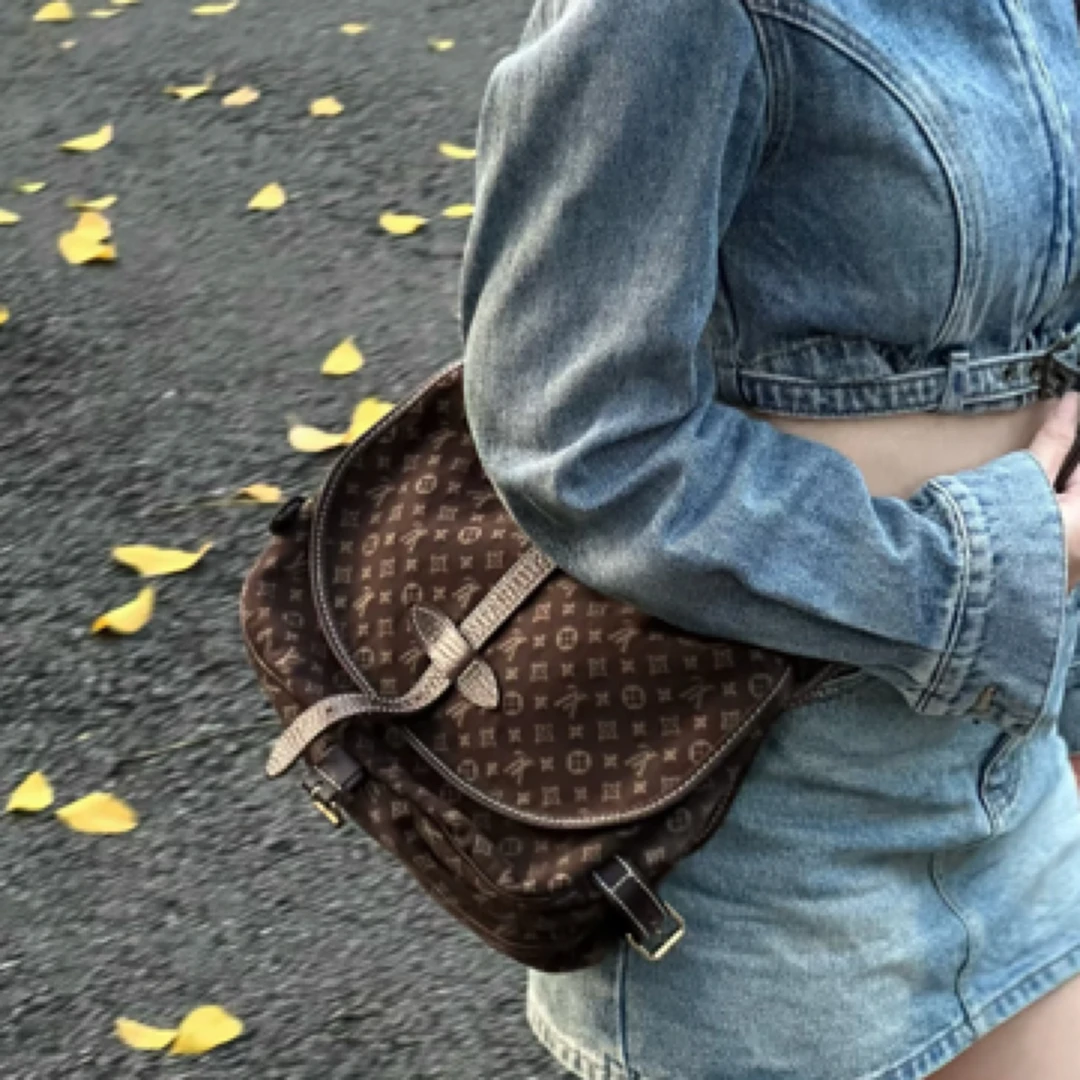 95新 LouisVuitton/路易威登 老花牛仔丹宁双子星斜挎包/全原/