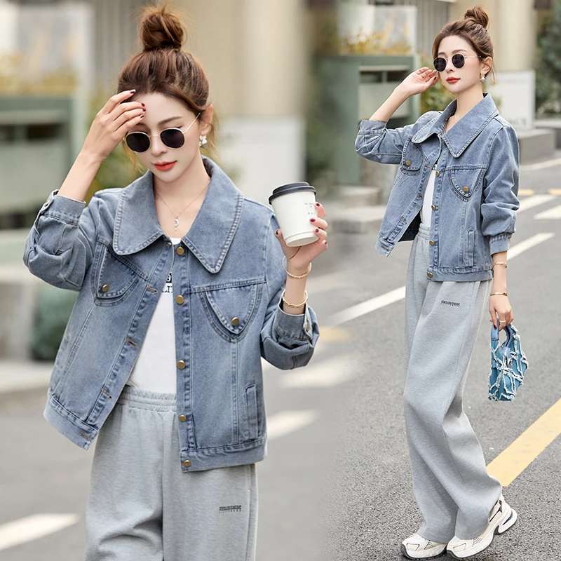 牛仔外套女韩版宽松休闲气质春季2025新款夹克短款百搭小个子上衣