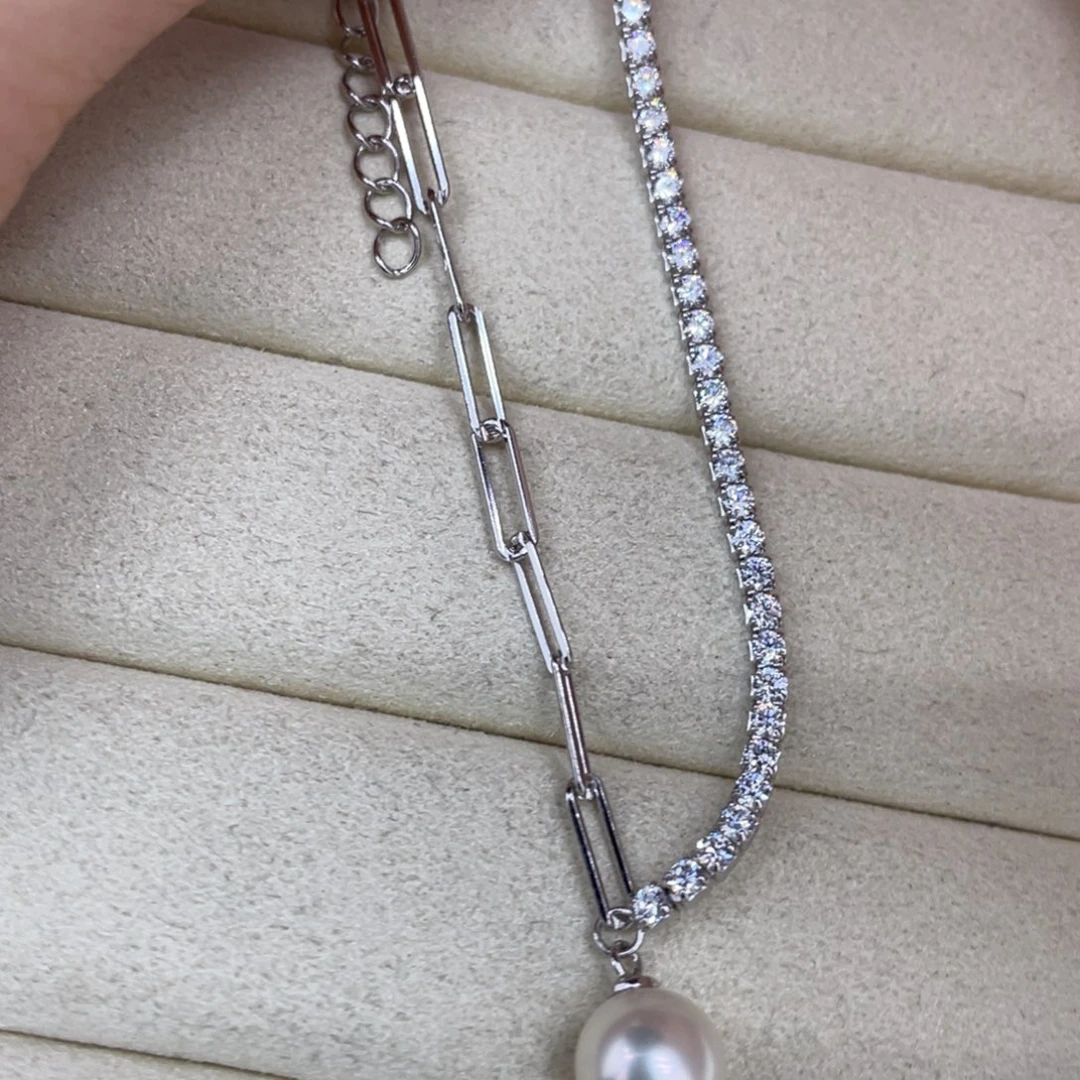 海水珍珠银S925镶嵌手链