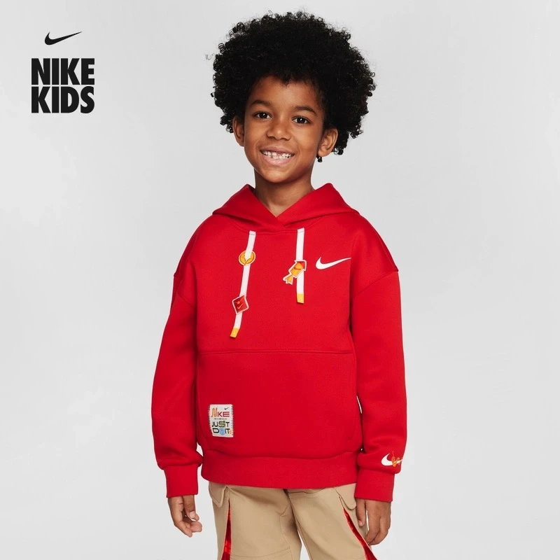 NIKE/耐克灵蛇迎新系列幼童图案套头连帽衫春季新款IH0983/IH0982