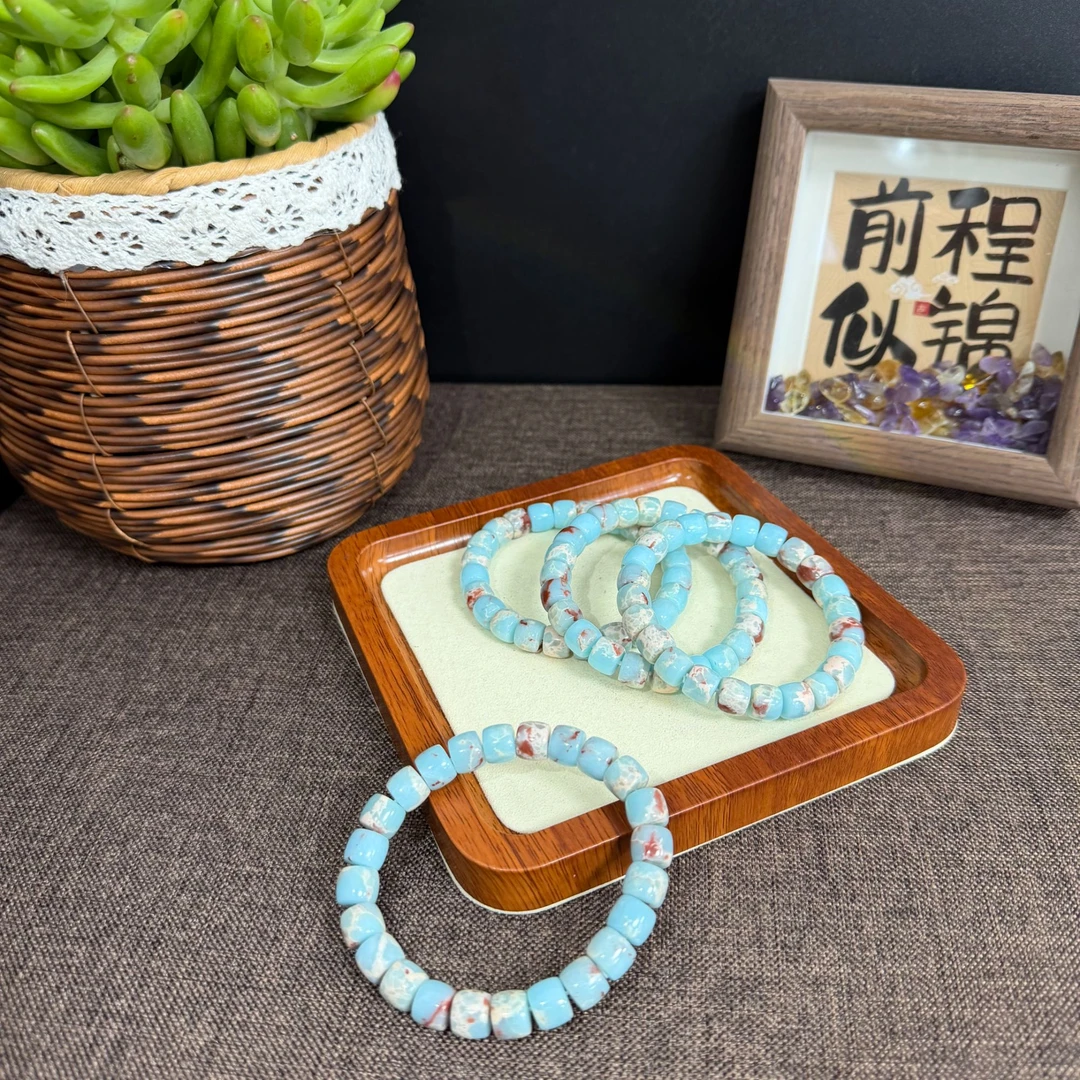 s636 新中式寿山石老型珠手串 多样性发一件