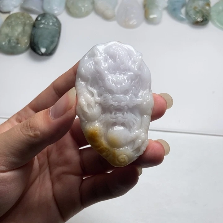 翡翠未镶嵌颈饰龙牌17