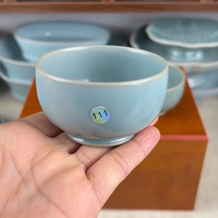 杯子瓷仿古釉圆融杯微瑕编号111