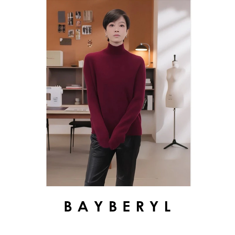 FF-BAYBERYL老贝拥柔质感*丝羊绒高领百搭25秋针织衫9ZZS5I2924
