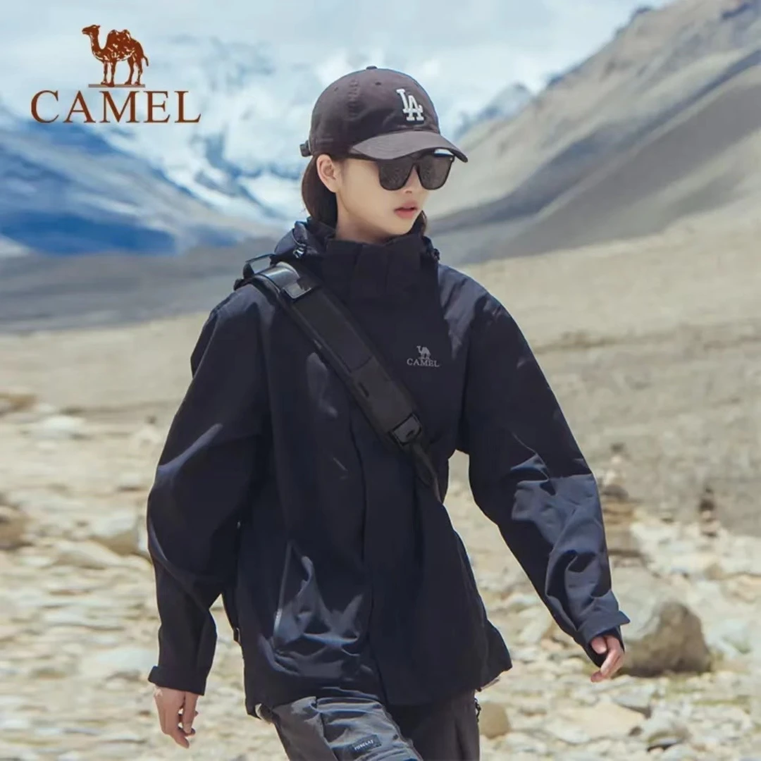 团购【骆驼冲锋衣经典款】三合一运动户外陶瓷抓绒内胆防水外套R341