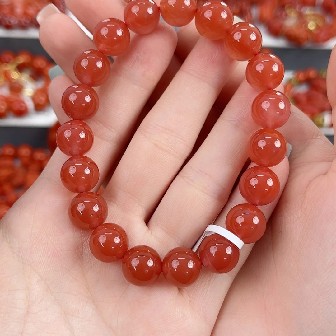 南红玛瑙未镶嵌保山河湾冰红11mm手串