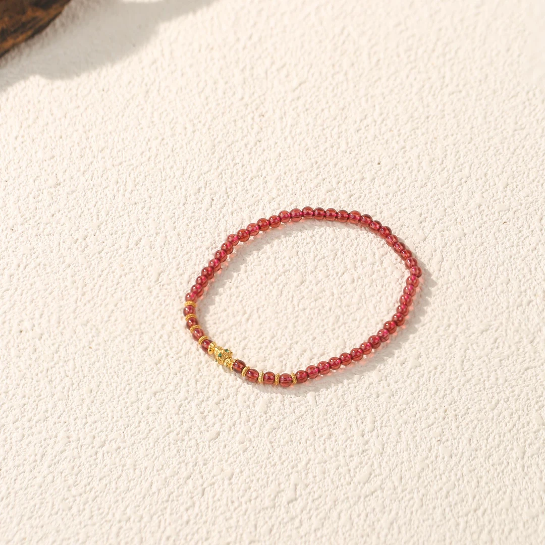 【破茧】香槟粉石榴手链 （天然珠宝多样性发其一）