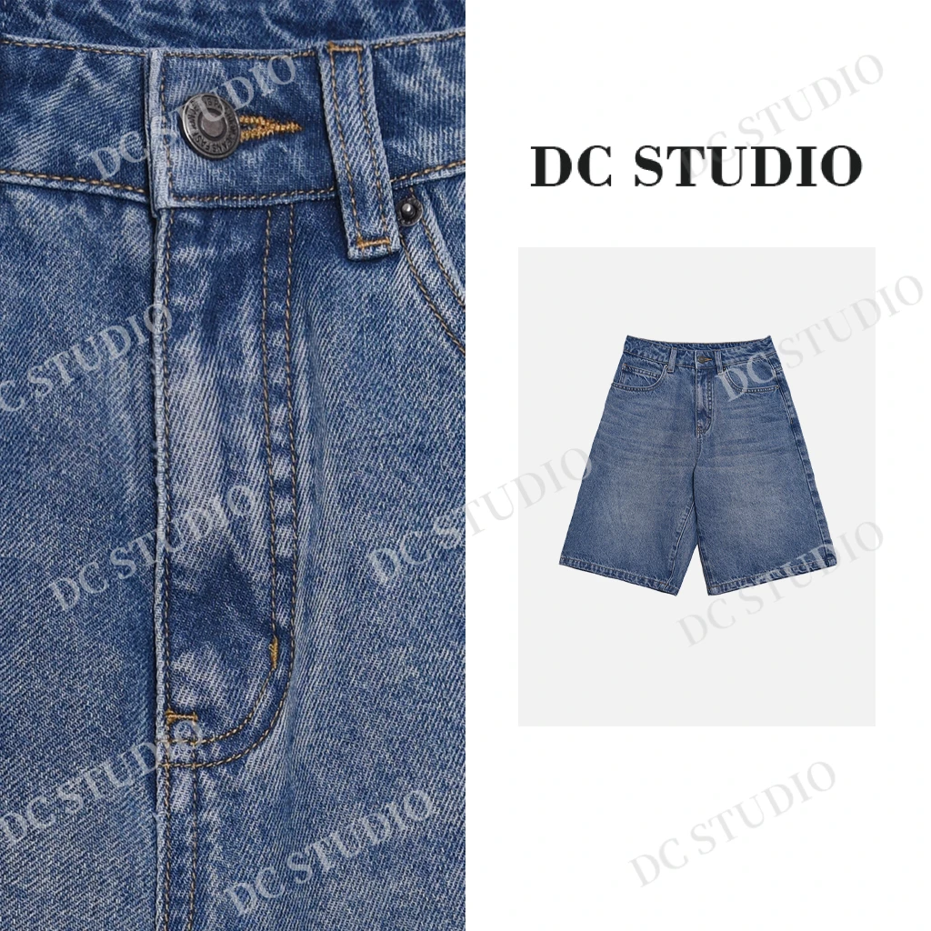 DC STUDIO【海盗船】2025新款夏装时尚百搭复古潮流牛仔休闲短裤