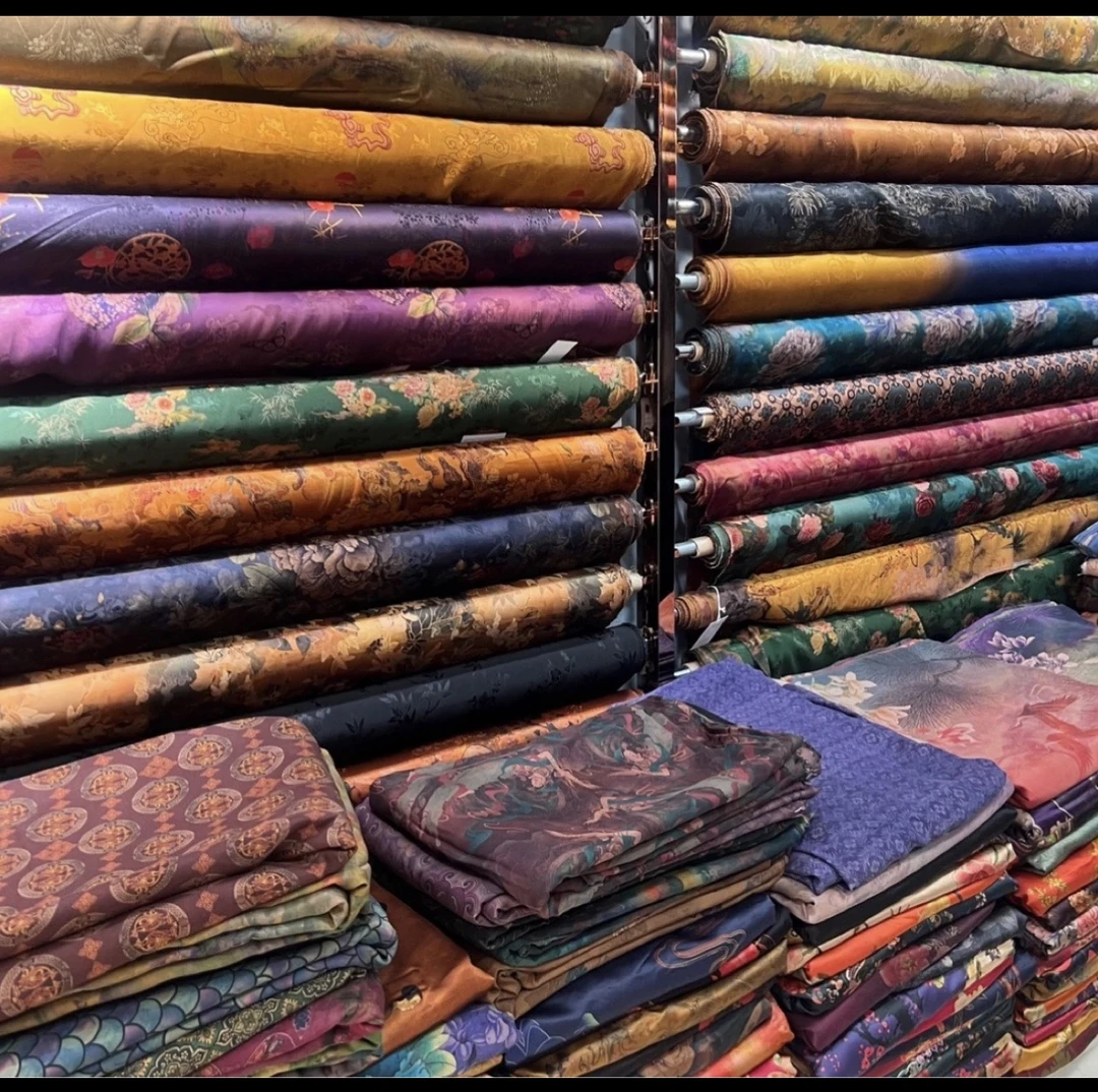 【70-350元专拍链接】真丝香云纱真丝提花花螺薯莨绸布料小布头布头