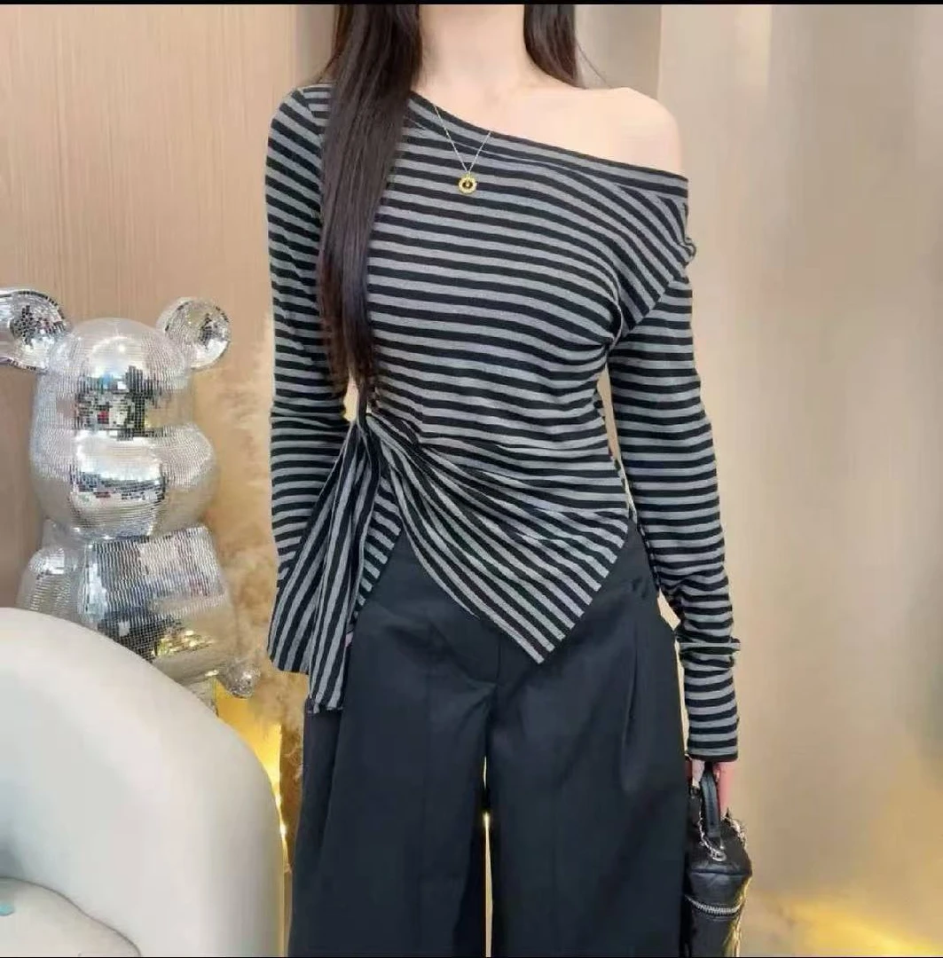 【001-300】 闺蜜辣妹修身气质显瘦休闲时尚百搭洋气网红ins长袖T恤