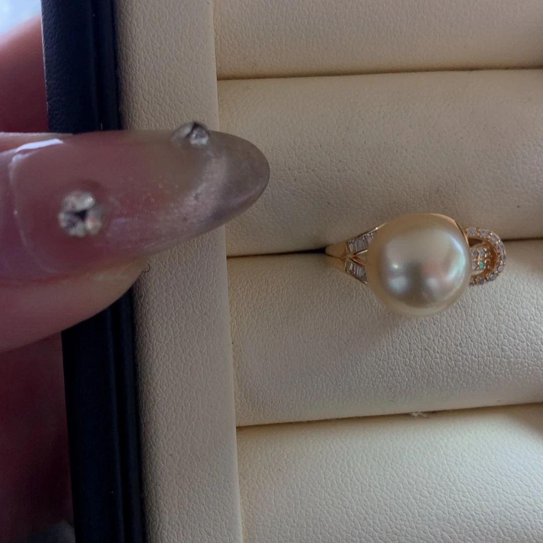 海水珍珠戒指银S925镶嵌