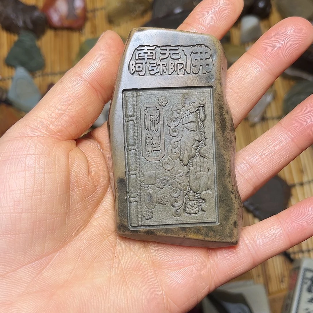 原石雕刻手把件，脖挂