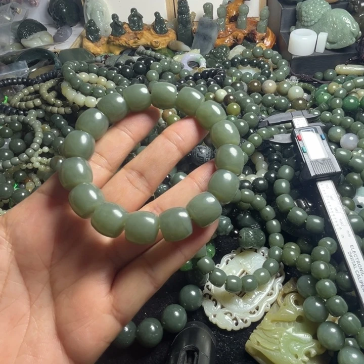 和田玉手串未镶嵌13/14直切