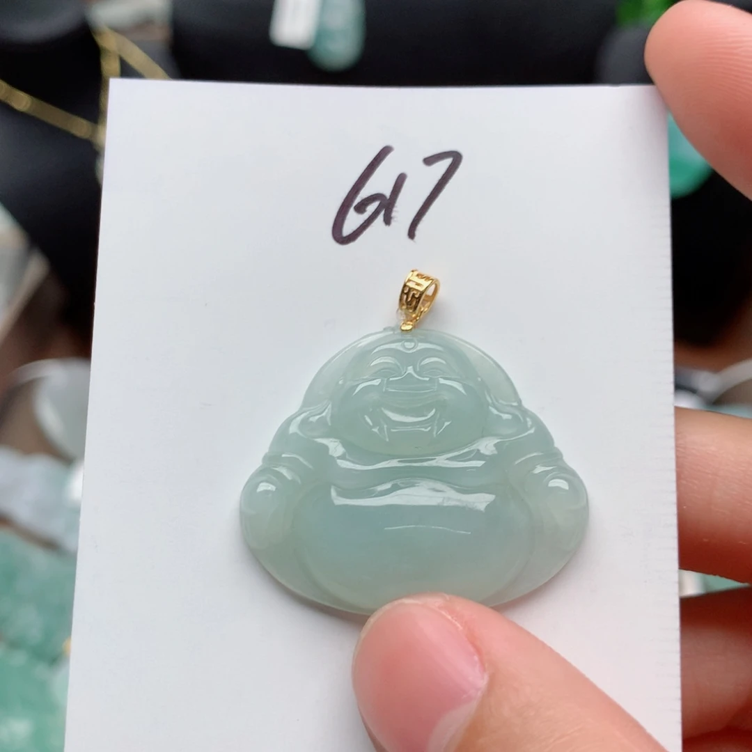 翡翠颈饰银S925镀金镶嵌吊坠