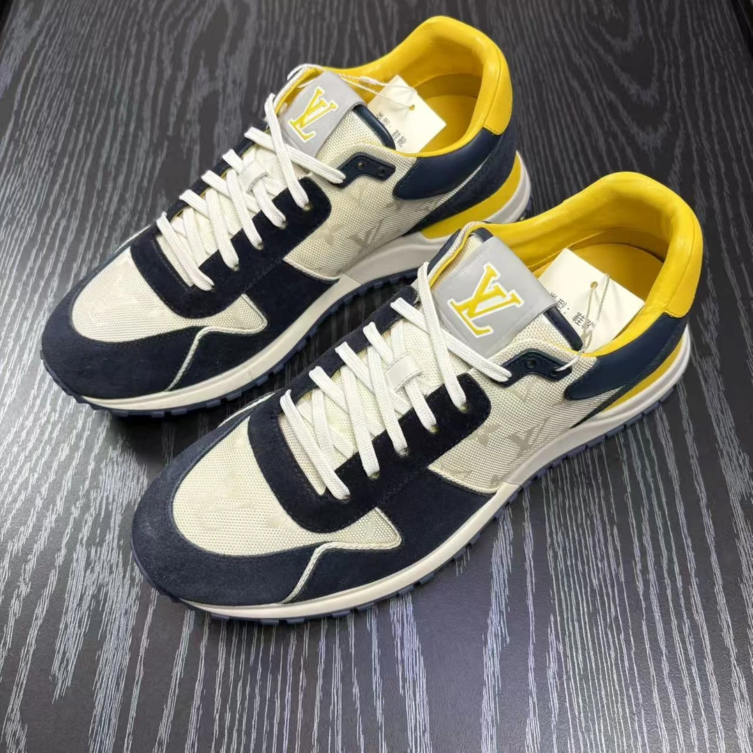 95新 LouisVuitton/路易威登 男士黄蓝Runaway运动鞋41.5欧lb965