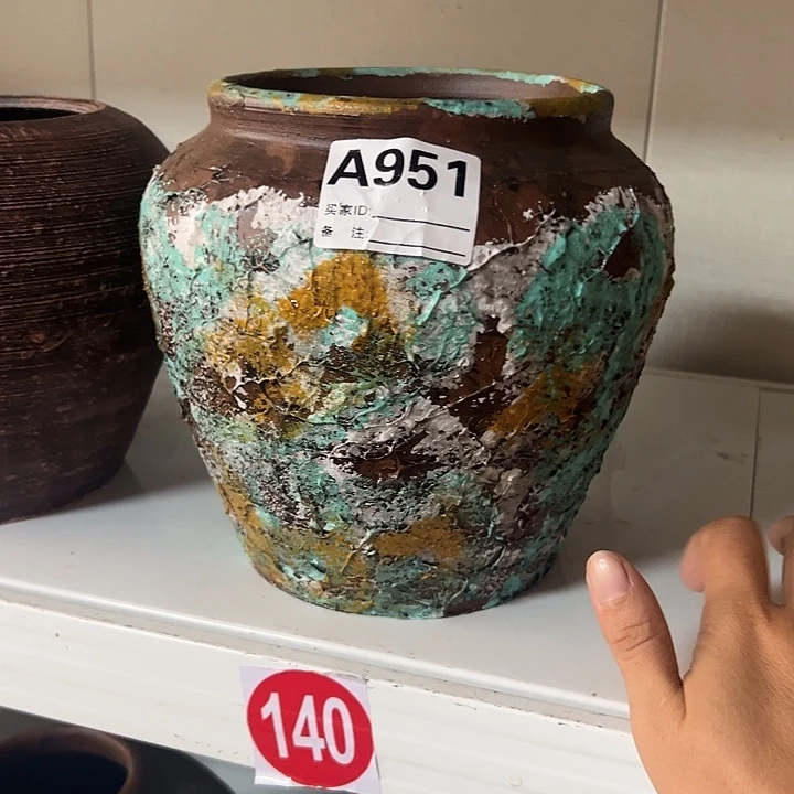 粗陶盆有孔高20口13