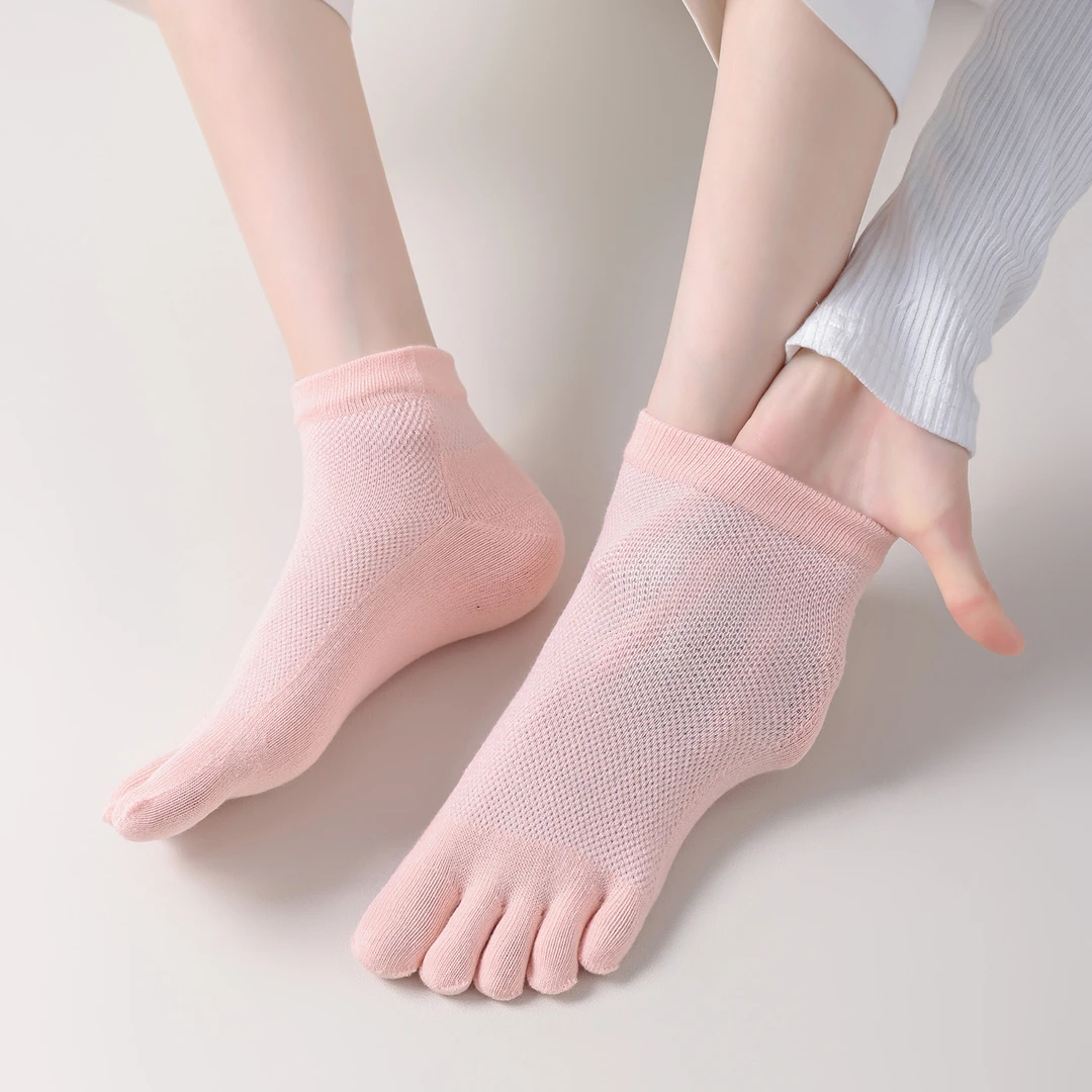 透气吸汗女五指袜分趾袜5指头短袜白色袜子夏季薄款防臭棉袜薄款