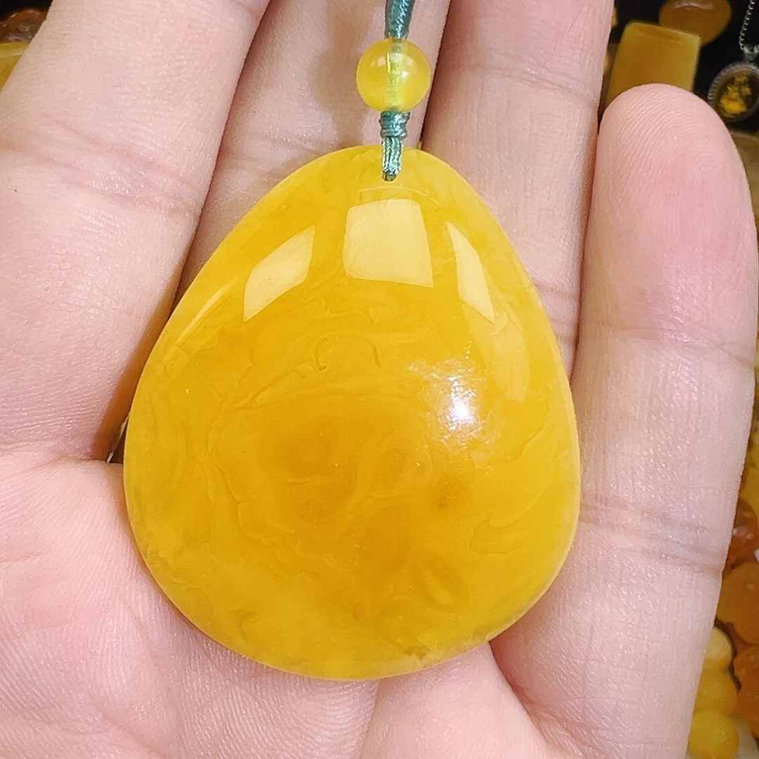 蜜蜡颈饰未镶嵌焦皮料水滴12克，特价福利