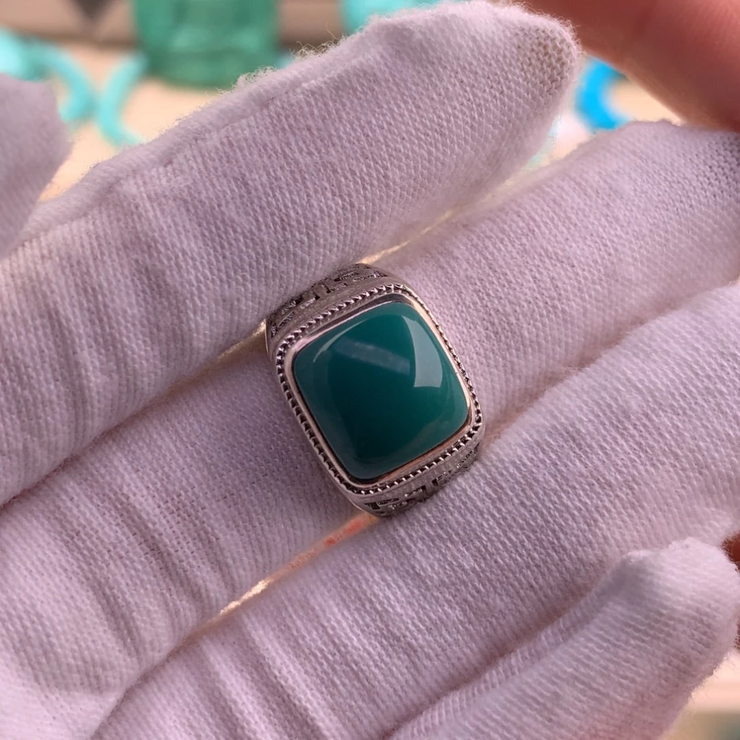 绿松石珠宝奇石银S925镶嵌