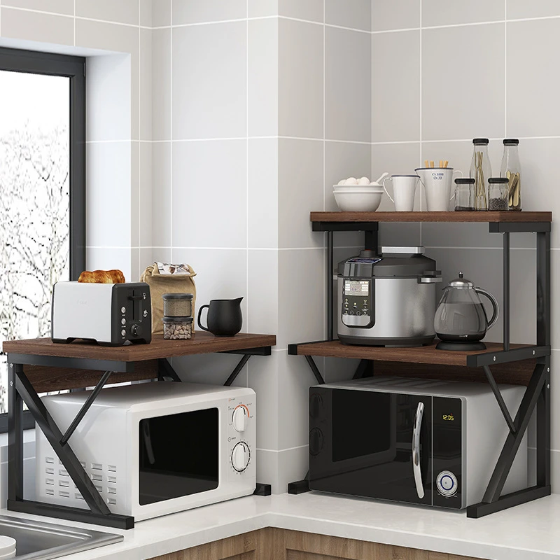 厨房置物架台面多层收纳架储物架碗架微波炉烤箱架子用品家用大全