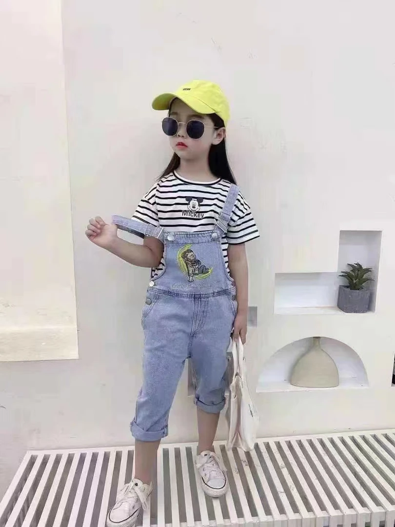 女宝牛仔背带裤套装