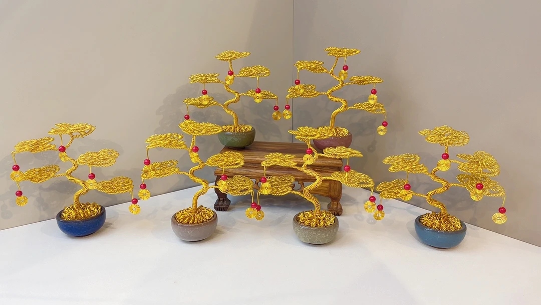 微小发财树高15厘米宽10厘米小摆件