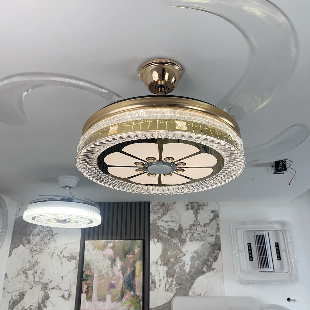 1022蓝牙音响风扇灯多功能护眼智能一体轻奢风静音节能餐厅卧室