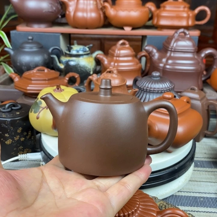 茶壶紫砂全手工汉铎240cc原矿一厂老紫泥特价