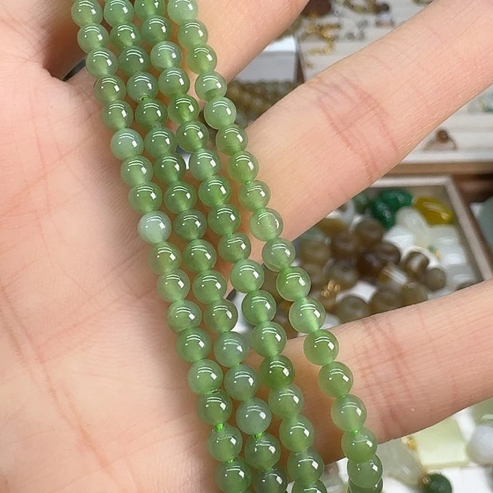 和田玉（碧玉）未镶嵌手链4mm