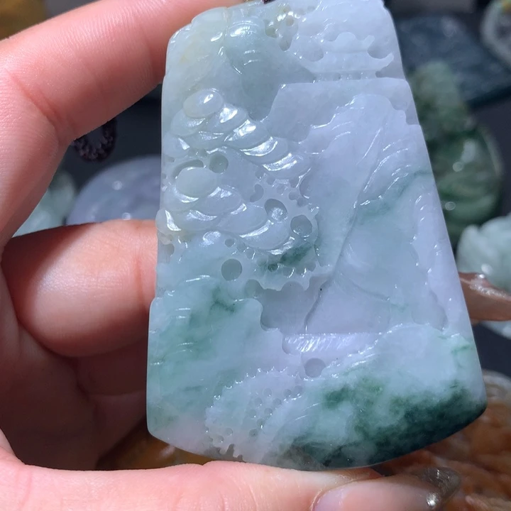 翡翠未镶嵌颈饰保真天然A货翡翠