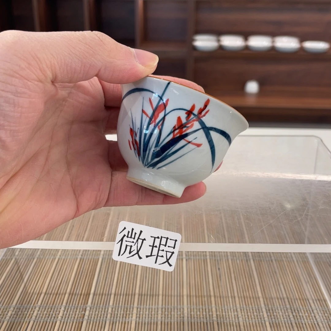 釉下手绘茶具微瑕