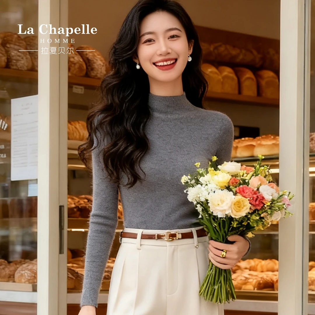 【一线成衣】秋款无缝半高领细腻柔软毛衣LACHAPELLEHOMME.501.QB启
