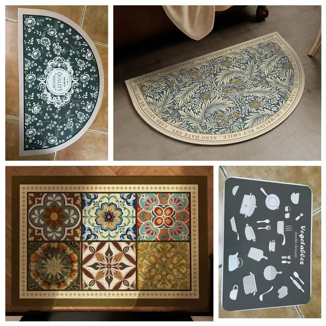 浴室防滑吸水软硅藻泥地垫 厨房硅藻泥餐垫杯垫 入户玄关丝圈地垫