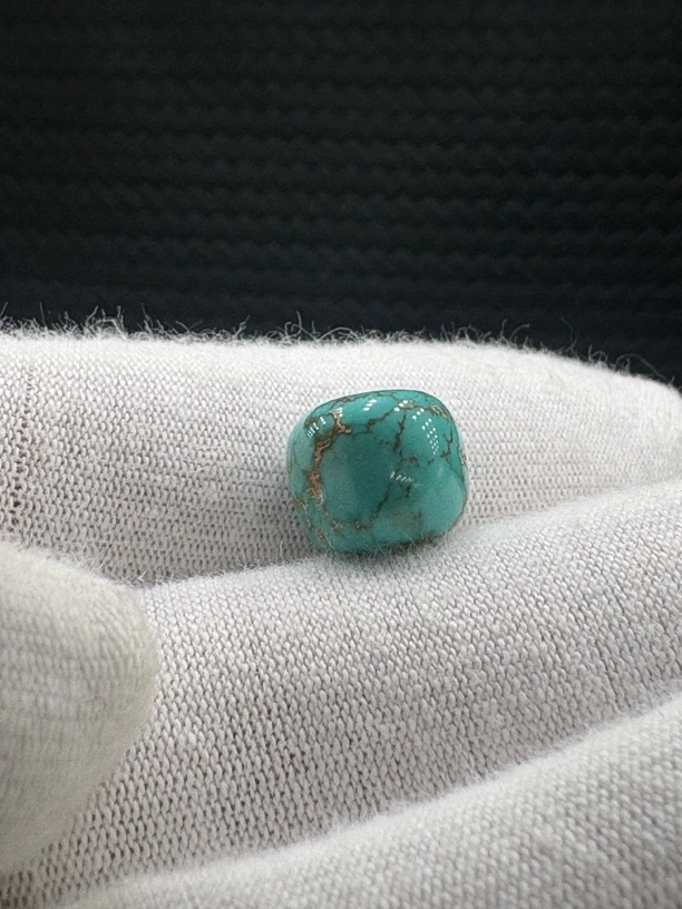 单珠原矿绿松石老型珠10.1*8.7顶瓷无优化