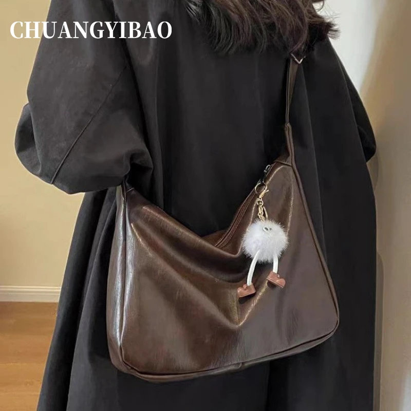 简约大容量包包女2025新款时尚百搭休闲单肩包学生通勤斜挎托特包