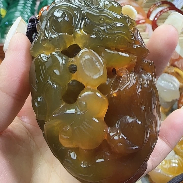 玛瑙/玉髓合金手把件