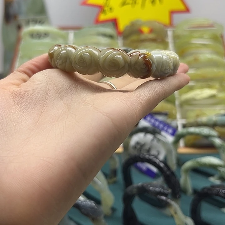 招***」蛇纹石玉未镶嵌手镯
