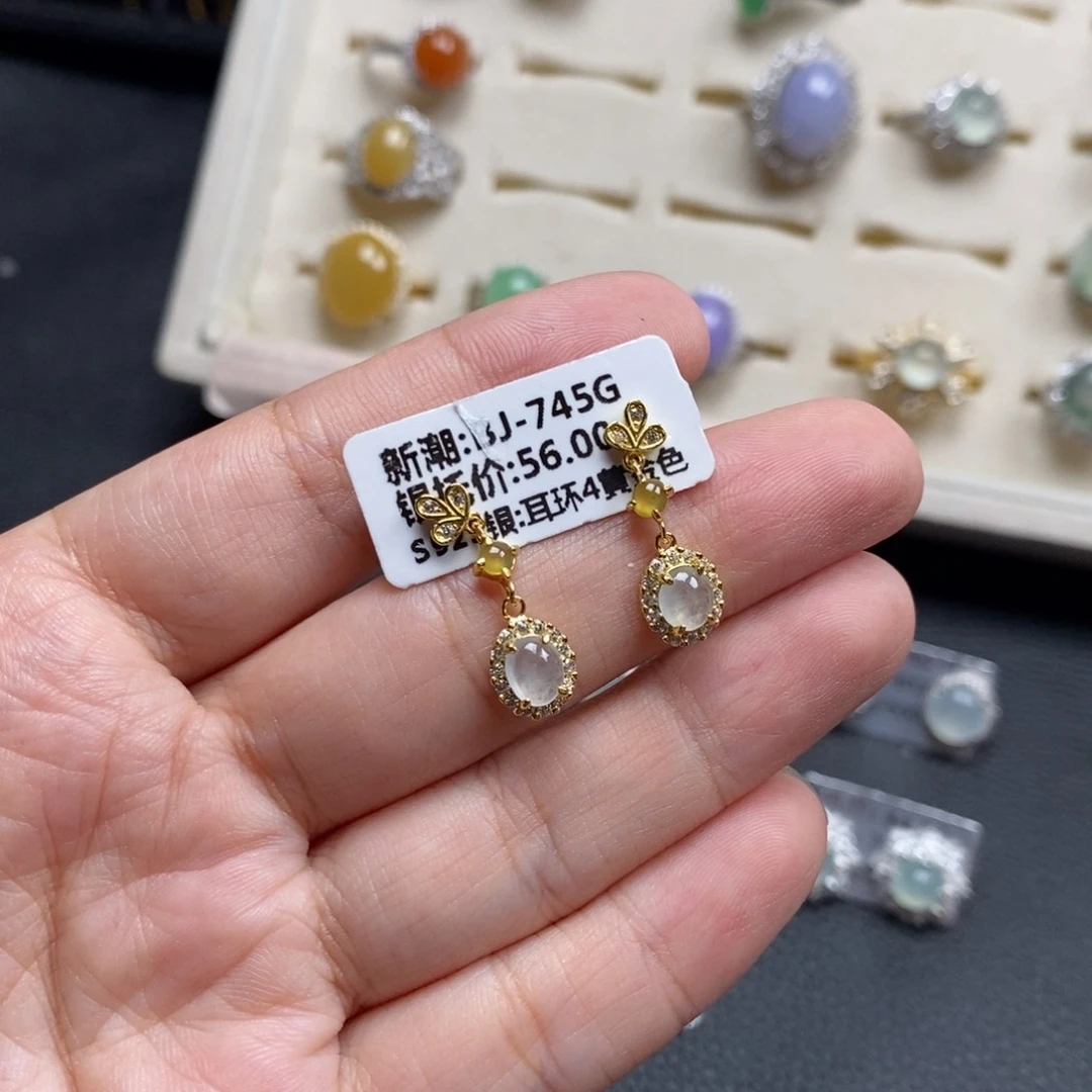 H***子翡翠戒指银S925镶嵌