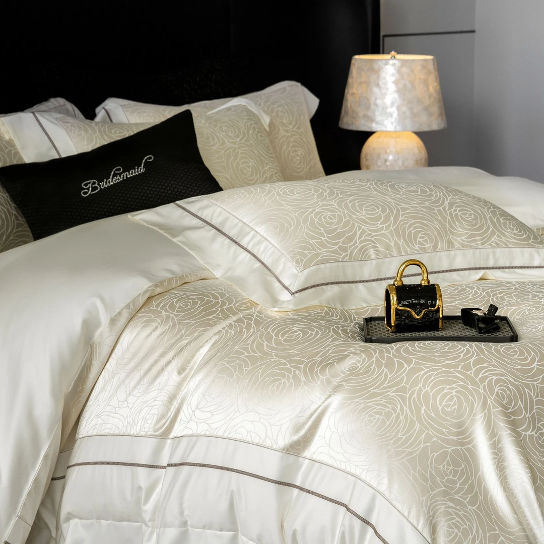 「马德里」高奢色织提花设计师款贡缎提花四件套