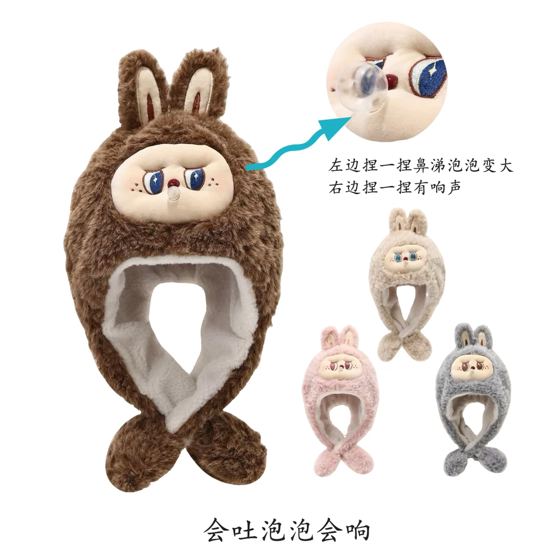 儿童帽子秋冬季宝宝男女童可爱围巾一体加绒保暖婴幼儿防风护耳帽