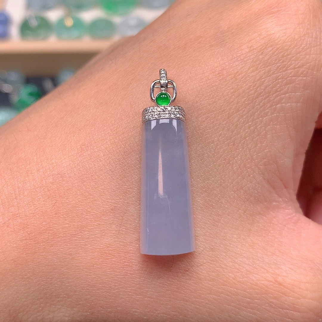 吊坠(赠链)18K金镶嵌翡翠