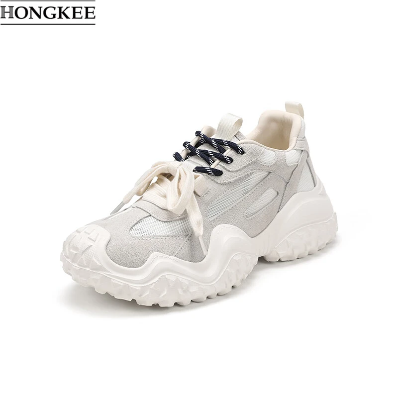 25春牛皮复古系带运动时尚休闲厚底老爹鞋H055X102